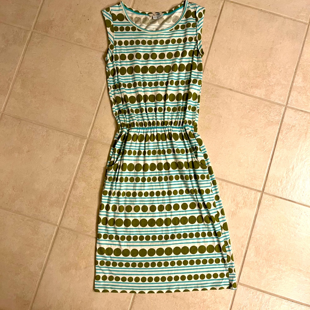 Boden jersey midi dress pockets cap sleeves and elastic 4 L